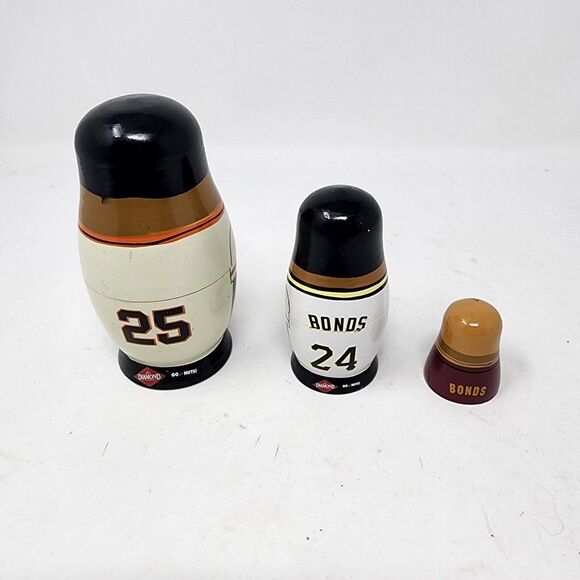 Barry Bonds SF Giants Pirates Devils Russian Nesting Dolls Babooshkah 2003 Read - Picture 2 of 14